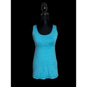 Lululemon Heathered Angel Blue Racerback Tank Top Built-in Bra Size 4